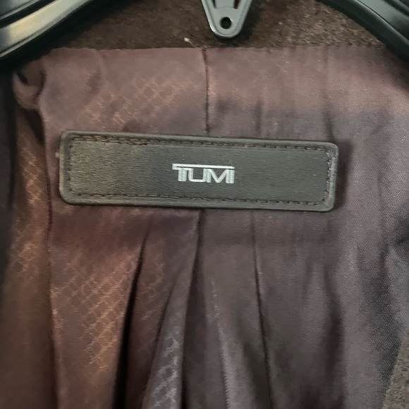 Tumi Wool coat with leather trim (sz 8) - Picture 4 of 6